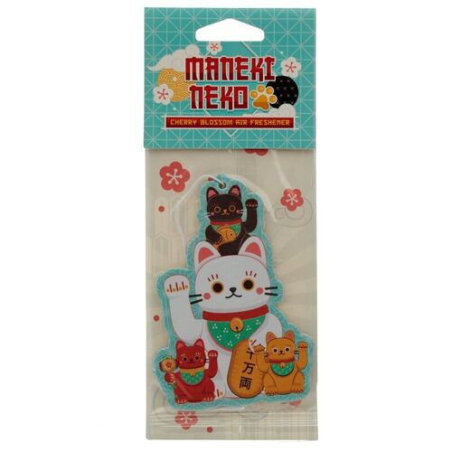 Cherry Blossom Maneki Neko Lucky Cat Air Freshener