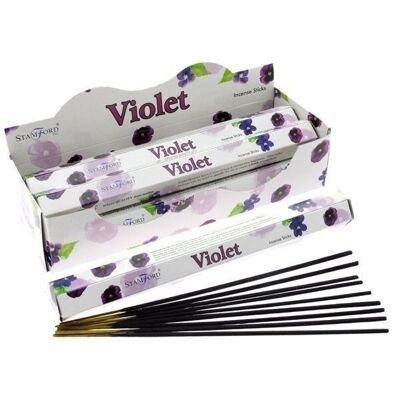 37104 Stamford Premium Hex Incense Sticks - Violet