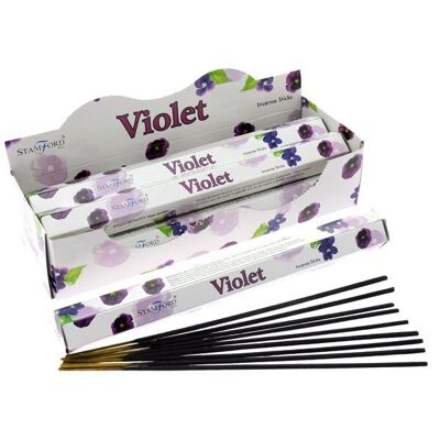 37104 Stamford Premium Hex Incense Sticks Violet