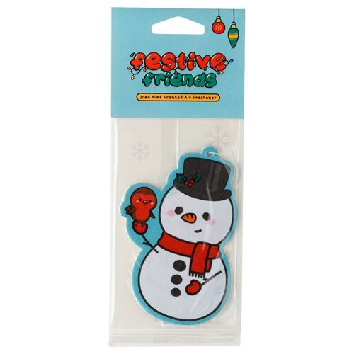 Mint Festive Friends Christmas Snowman Air Freshener