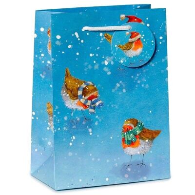 Jan Pashley Christmas Robin Gift Bag Medium