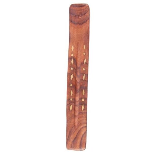 Sheesham Wood Ashcatcher Incense Stick Burner Diamonds Inlay