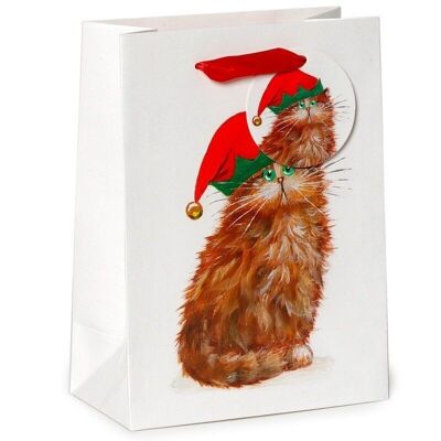 Kim Haskins Cats Christmas Elves Gift Bag Medium