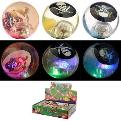 Pirate Skull & Cross Bones LED Flashing Bouncy Ball