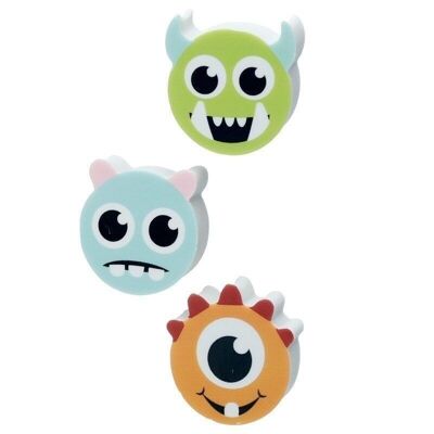 Monstarz Monster 3 Piece Eraser Set