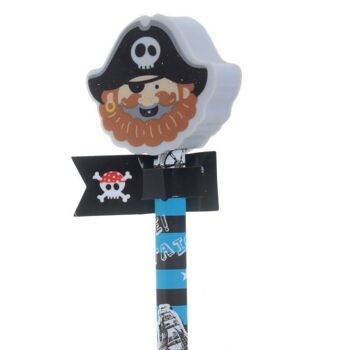 Aye Aye Capitaine Pirate Crayon et gomme Topper 5