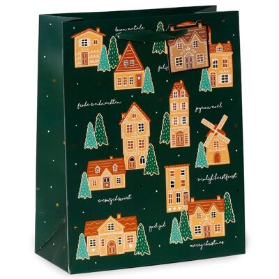 Bolsa de regalo de Navidad Gingerbread Lane grande