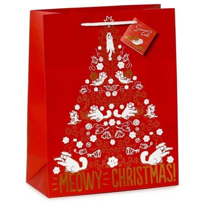 Simon\'s Cat Meowy Christmas Metallic Gift Bag Large
