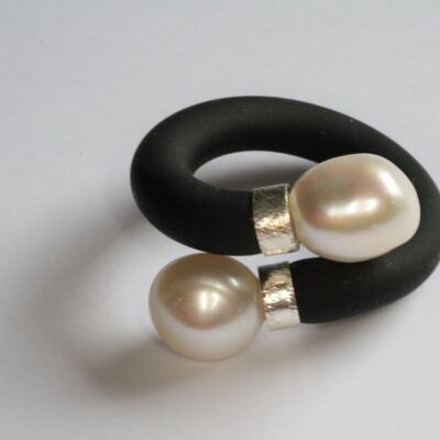 La Gomera pearl silver cuffs RING