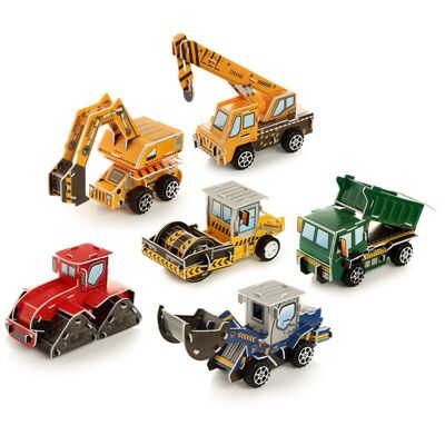 DIY Puzzle Construction Truck Pull Back Action Toy