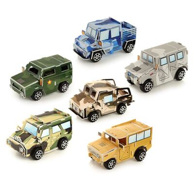 DIY Puzzle Camouflage Car Pull Back Action Toy