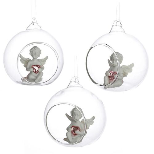 Peace of Heaven Sweet Dreams Glass Cherub Bauble