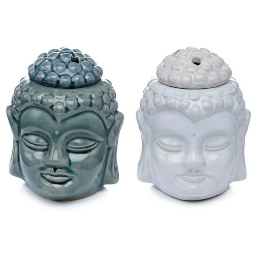 Eden Crackle Glaze Thai Buddha Head Ceramic Oil Burner