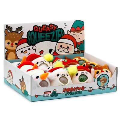 Queasy Squeezies Festive Friends Weihnachtsplüsch-Squeezy-Spielzeug