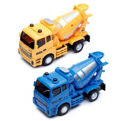 L'attrito del camion del cemento si accende e il suono spinge / tira il giocattolo