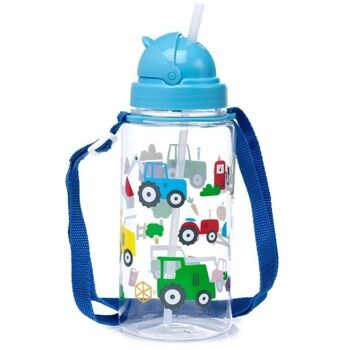 Bouteille d'eau incassable pour enfants de 450 ml Petits tracteurs 1