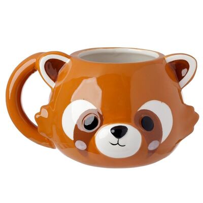 Tasse en céramique en forme de tête de panda rouge d'Adoramals