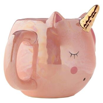 Tasse en céramique en forme de licorne arc-en-ciel enchantée 3