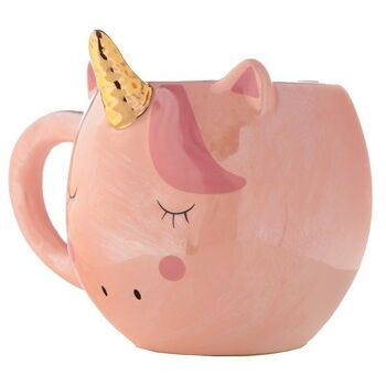 Tasse en céramique en forme de licorne arc-en-ciel enchantée 5