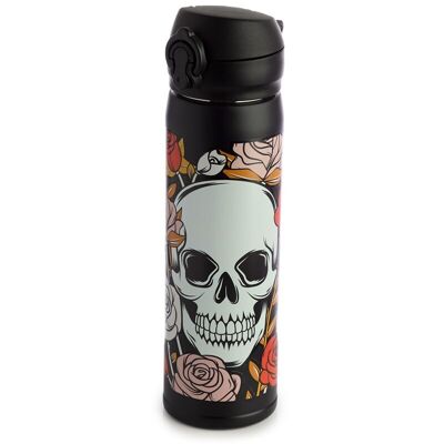 Skulls and Roses Push Top Hot & Cold Drinks Bottle
