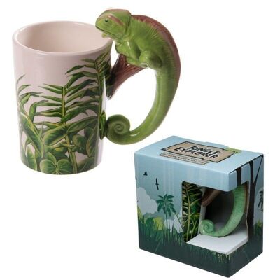 Tasse à poignée en céramique caméléon