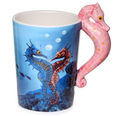 Lisa Parker Seahorse Ceramic Shaped Handle Mug