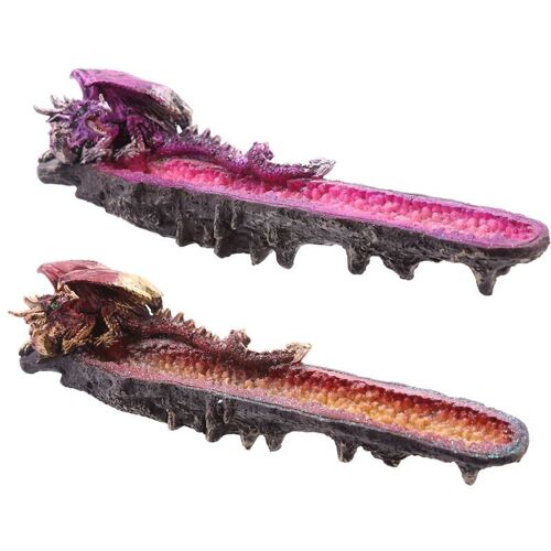 Geode Crystal Dragon Outcrop Ashcatcher Incense Stick Burner