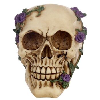 Crânes et roses Crâne avec roses violettes 3