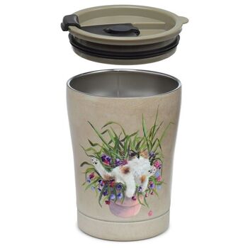 Kim Haskins Cat in Plant Pot Tasse isotherme verte chaude et froide 300 ml 4