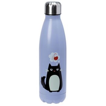 Feline Fine Chat Noir Bouteille de boissons chaudes et froides 500 ml