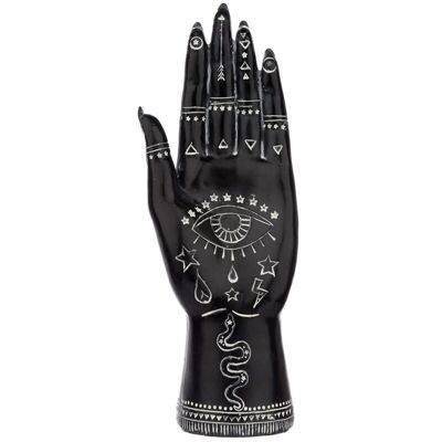Schwarz-Weiß Mantrische Hand/Tarot Handfläche klein