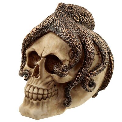 Ornement de crâne de poulpe en bronze