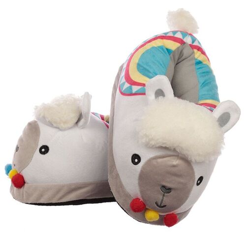 Plush Llama Slippers (Unisex One Size)