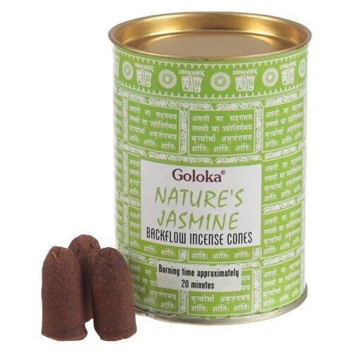 Goloka Backflow Natures Jasmine Incense Cones