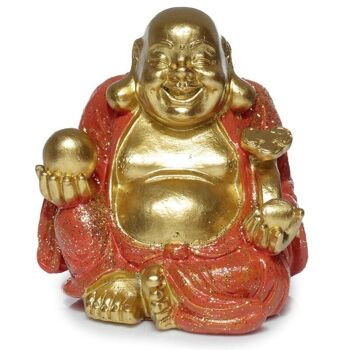 Mini bouddha rieur chinois à paillettes porte-bonheur 6cm 3