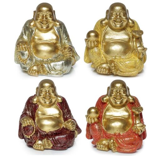 Mini Lucky Glitter Chinese Laughing Buddha 6cm