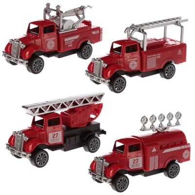 Mini jouet de camion de pompiers Jouet d'action à tirer