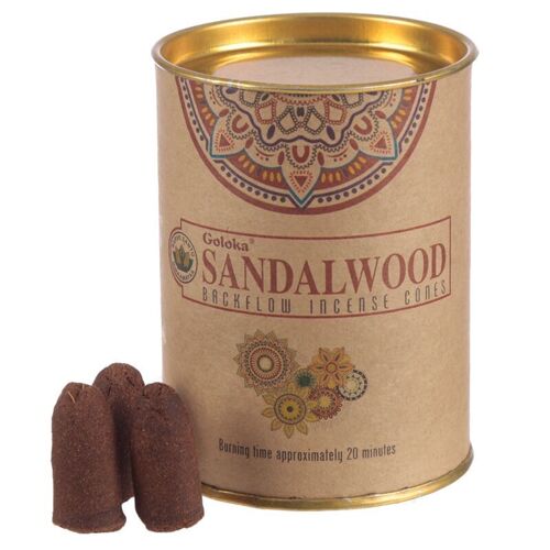 Goloka Backflow Natures Sandalwood Incense Cones