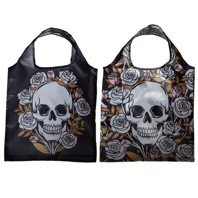 Shopping bag pieghevole riutilizzabile Skulls & Roses