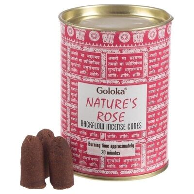 Goloka Backflow Natures Rose Incense Cones