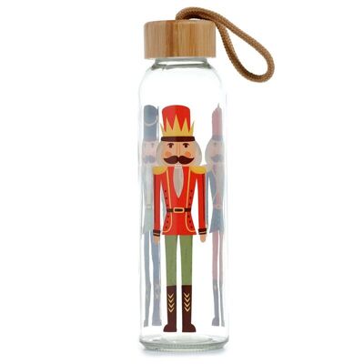 Christmas Nutcracker 500ml Glass Water Bottle