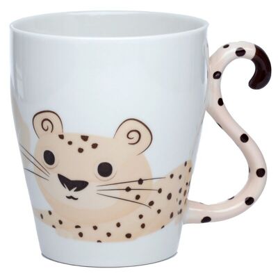 Cheetah Zooniverse Ceramic Tail Shaped Handle Mug