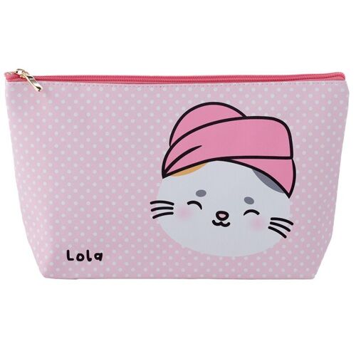 Adoramals Pets Lola the Cat Large PVC Toiletry Makeup Wash Bag