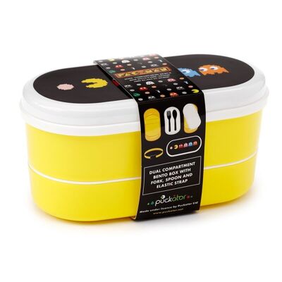 Pac-Man Stacked Bento Box Lunch Box con posate