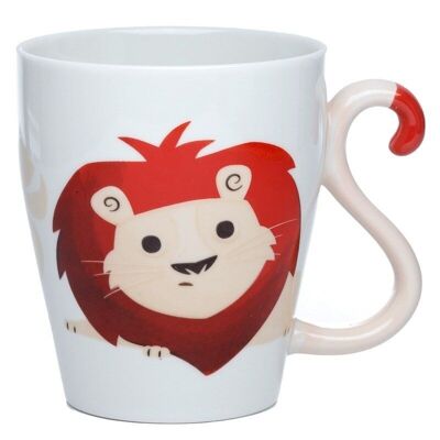 Tasse à poignée en forme de queue en céramique Lion Zooniverse