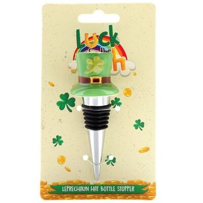 Ceramic Luck of the Irish Lucky Leprechaun Hat Bottle Stopper