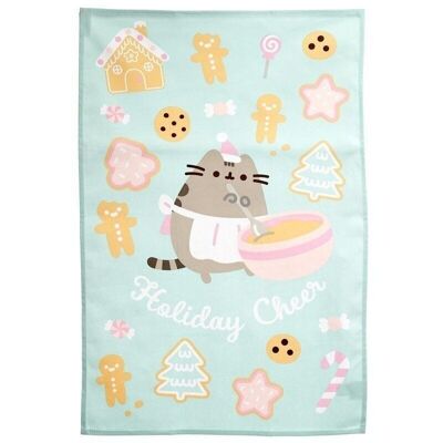 Cotton Tea Towel - Christmas Holiday Cheer Pusheen the Cat