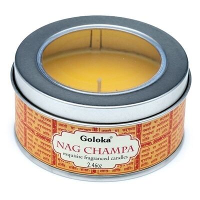 Goloka Nag Champa Wax Candle Tin