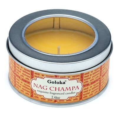 Goloka Nag Champa cera candela in latta
