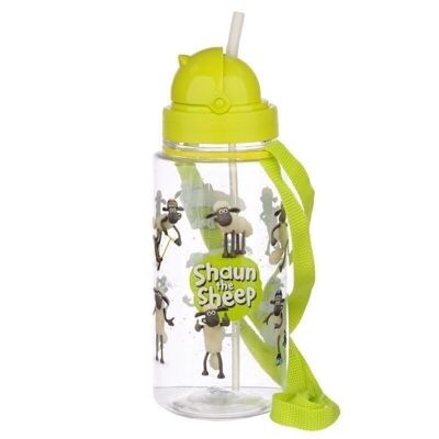 450ml Children\'s Reusable Water Bottle with Flip Straw - Shaun the Sheep